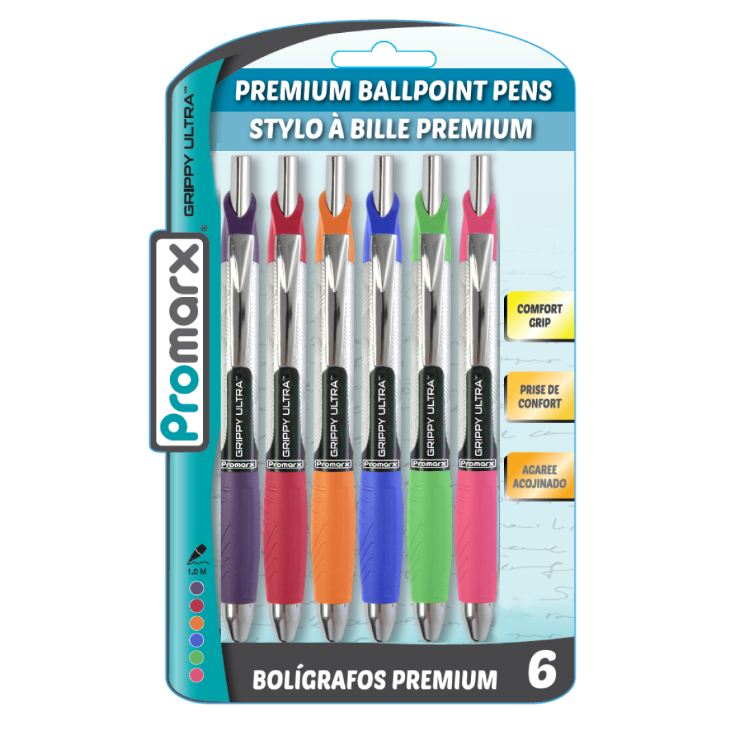 Grippy Ultra Fashion Assorted Ink Colors 6 ct