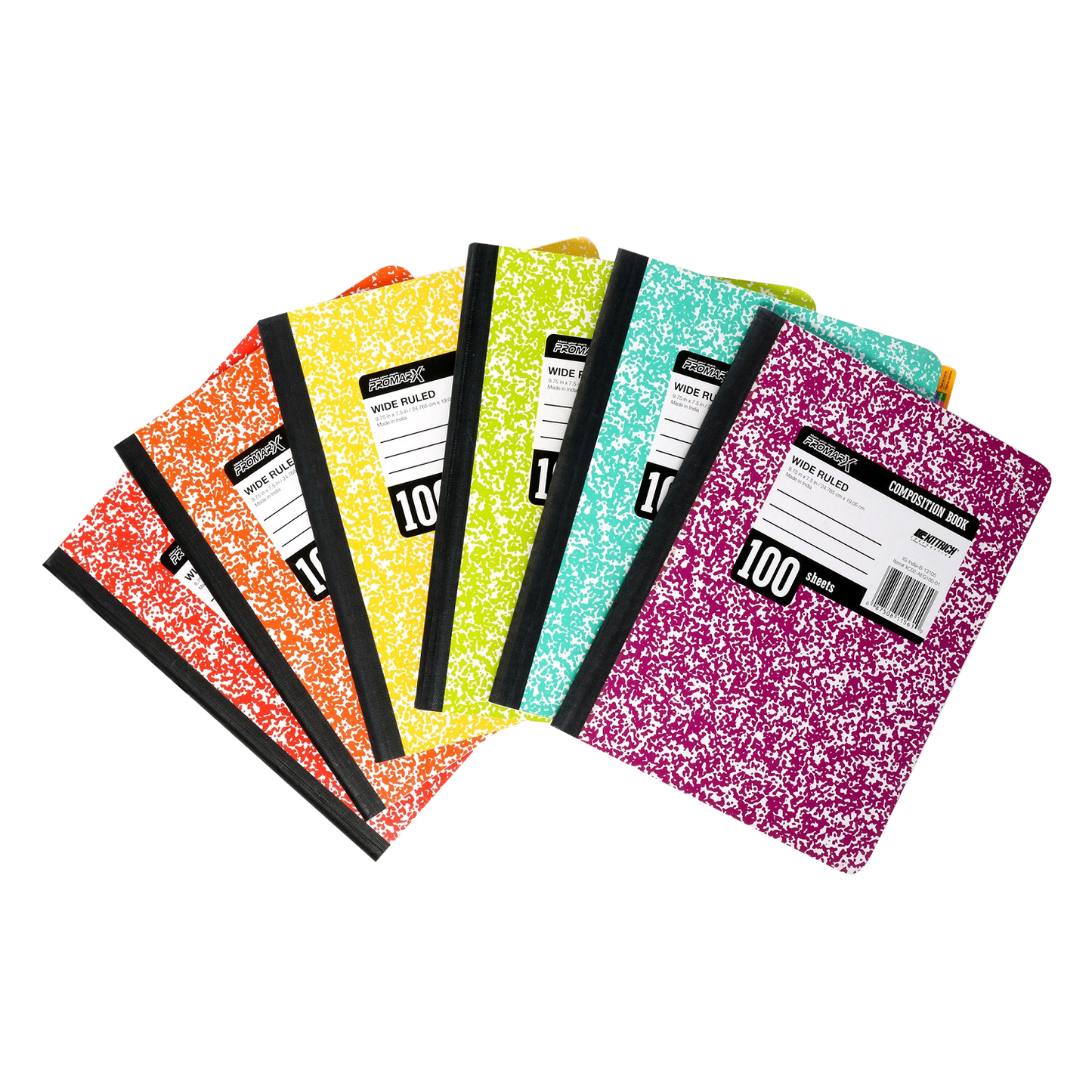 Assorted Marble Wide Composition Notebook 9.75” x 7.5”