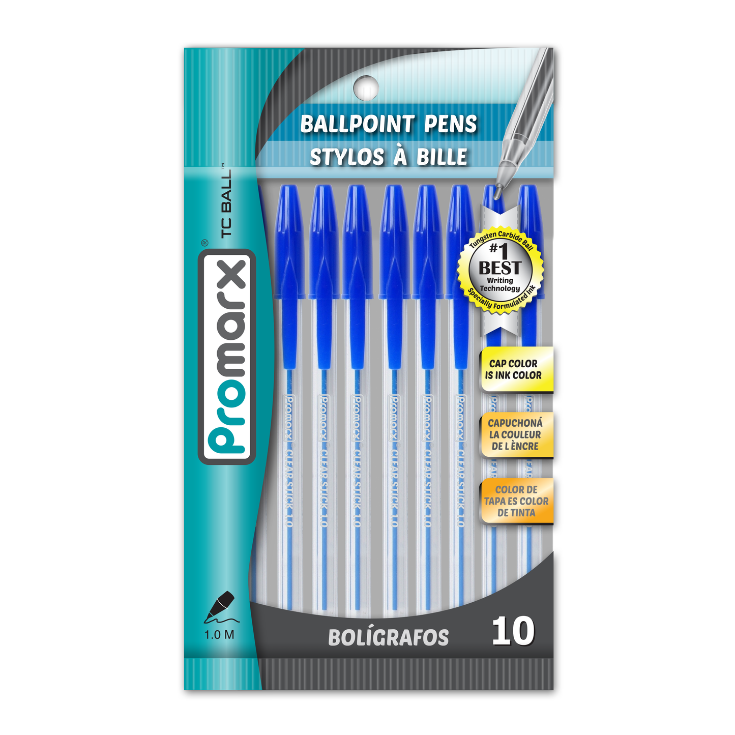 Clear TC Ball Stick Pens Polybag 10 ct