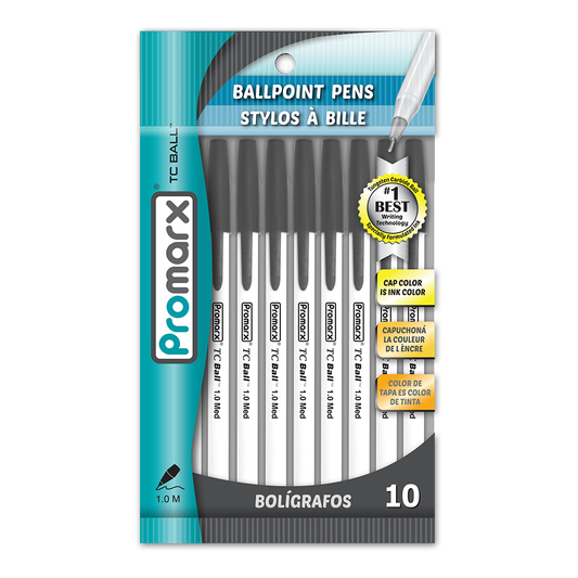 TC Ball Stick Pens Polybag 1.0mm 10 ct