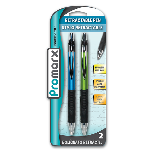 Grippy FX Premium Retractable BP Pens 2 ct