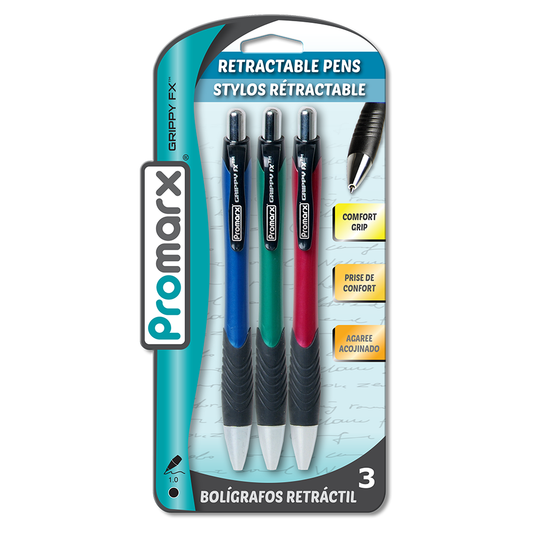 Metallic Grippy FX Retractable Ballpoint Pen 3 ct