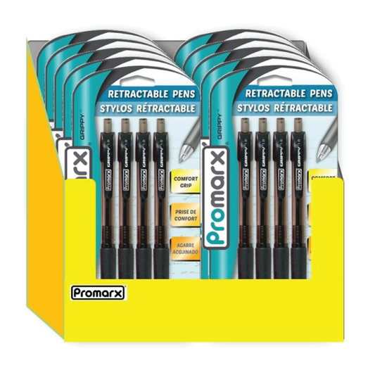 DisplayTray BR22 4 ct Grippy Pen Black Blister Card