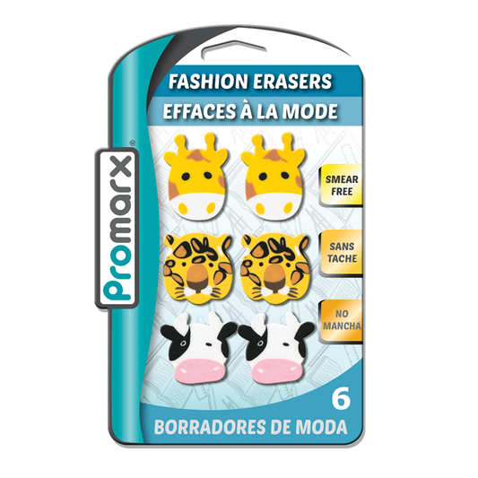 Fashion Erasers 6 ct