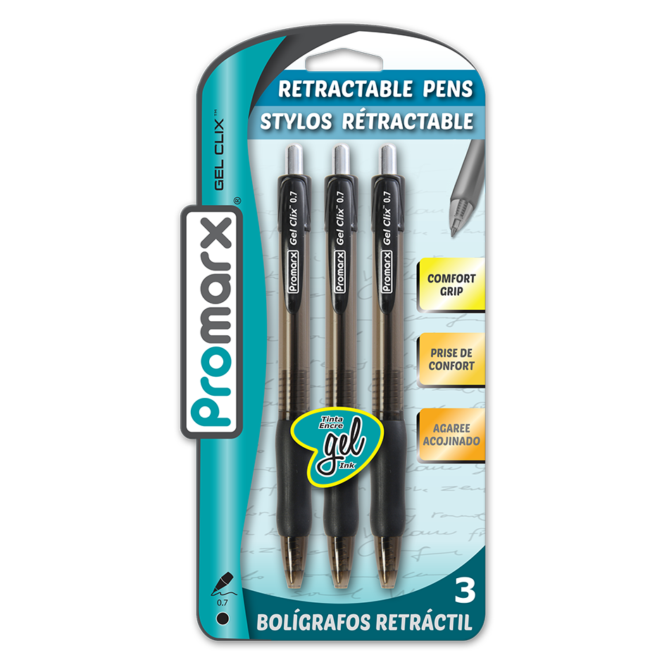 Gel Clix Retractable Gel Pen 3 ct 0.7mm