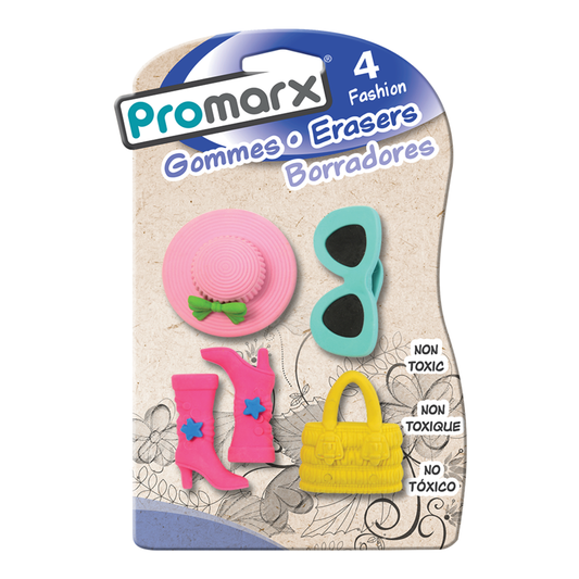 Girl Fashion Erasers 4 ct