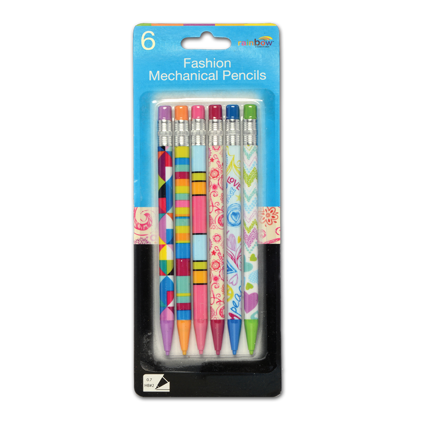 Mechanical Assorted Fashion Pencils 6 ct