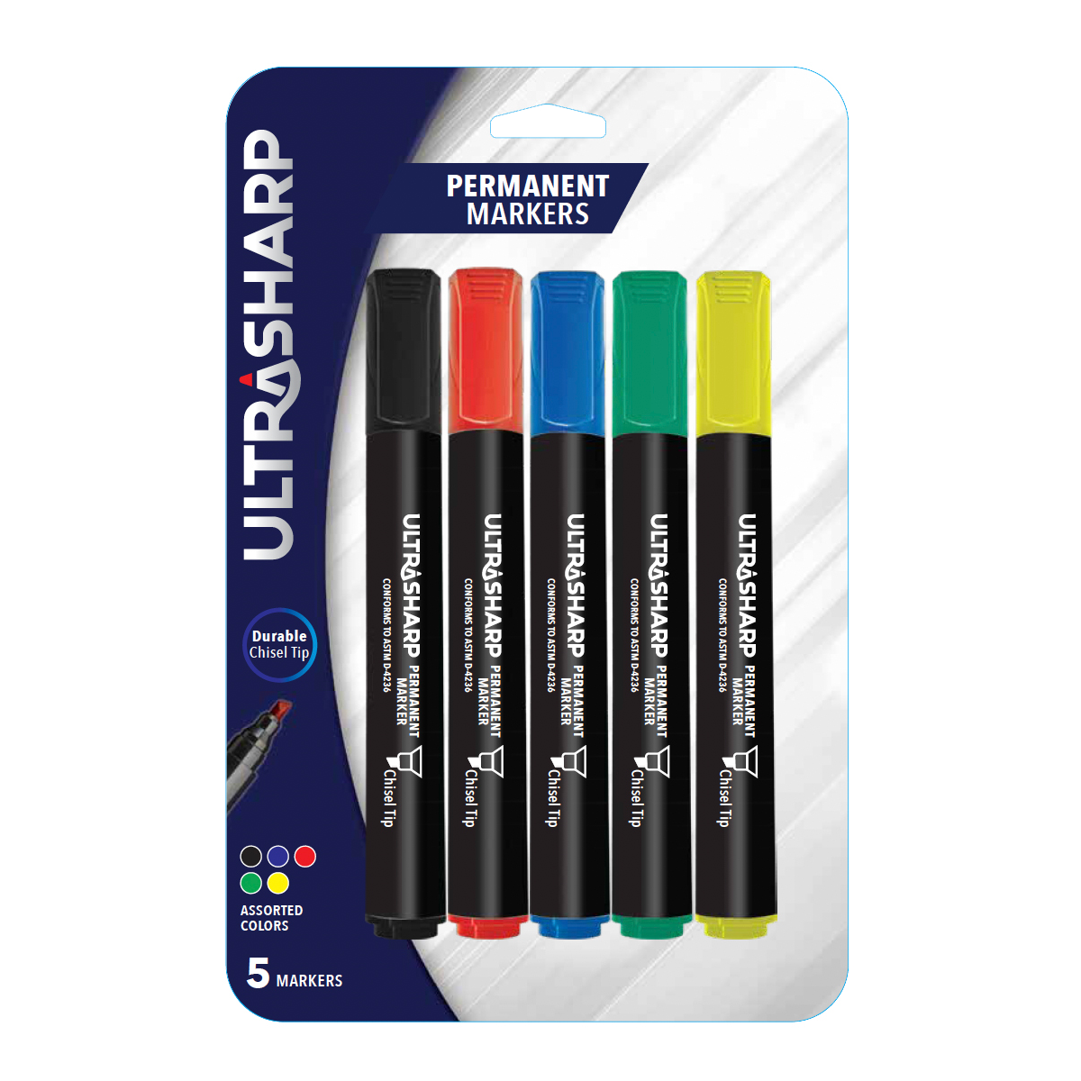UltraSharp 5 ct Large Assorted Color Permanent Marker