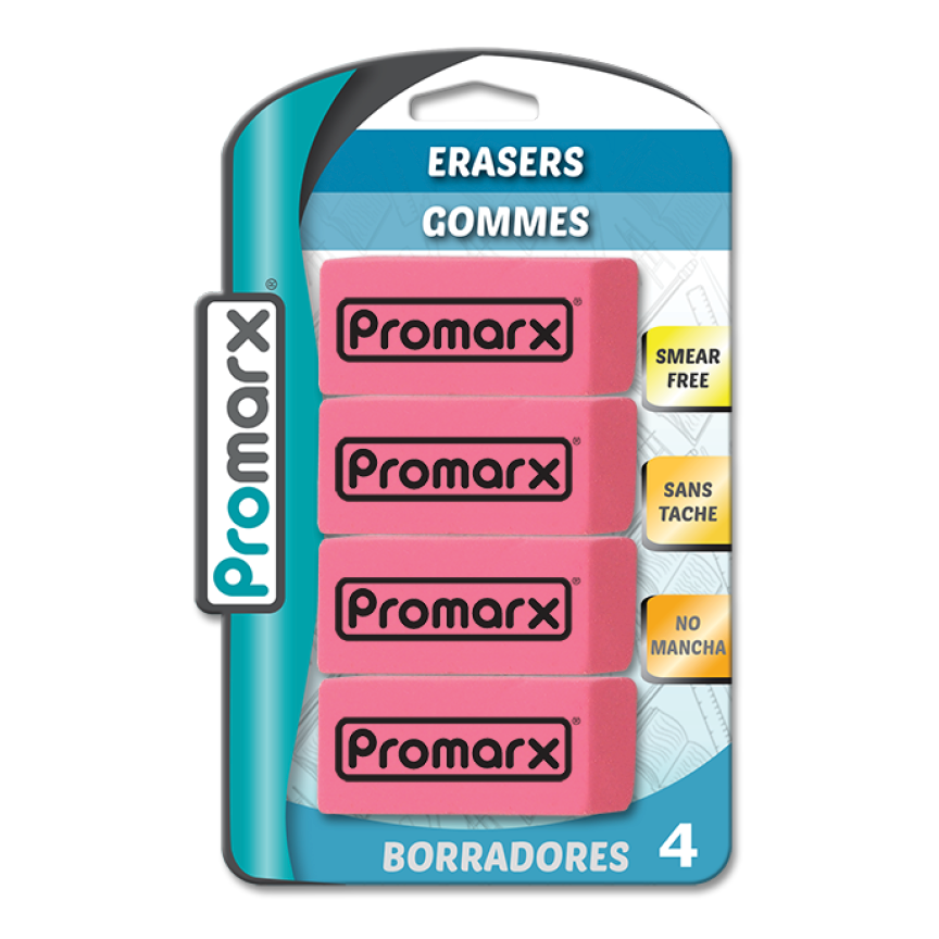 Pink Erasers 4 ct