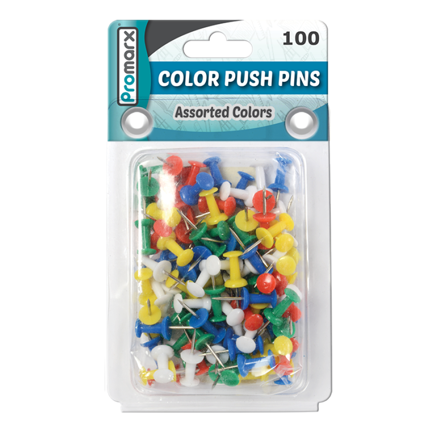 Pushpins 100 ct Assorted Colors