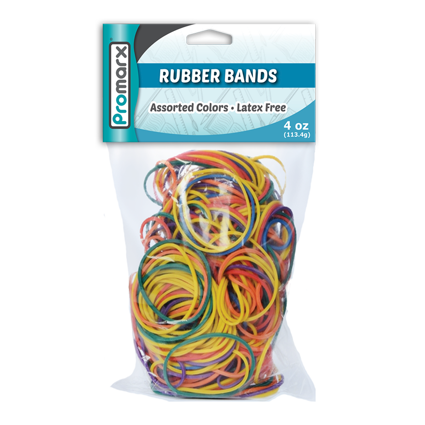 Rubber Bands Assorted Colors 4 oz