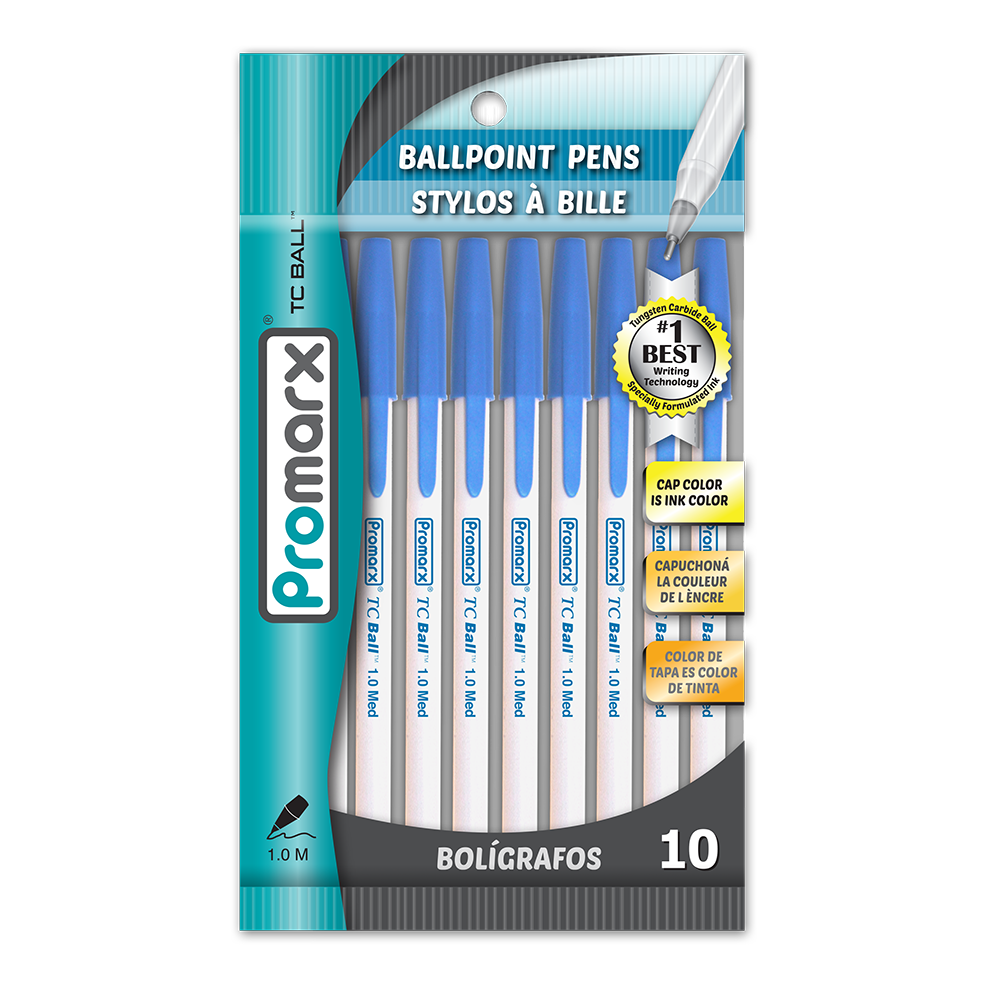 TC Ball Stick Pens Polybag 1.0mm 10 ct