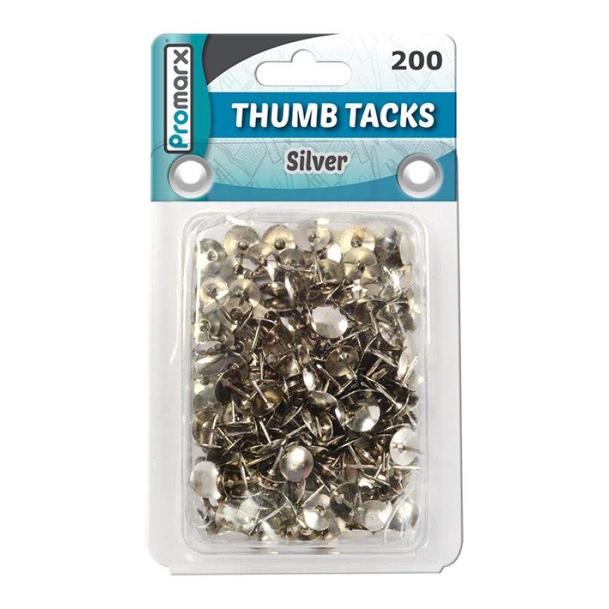 Thumb Tacks 200 ct Silver