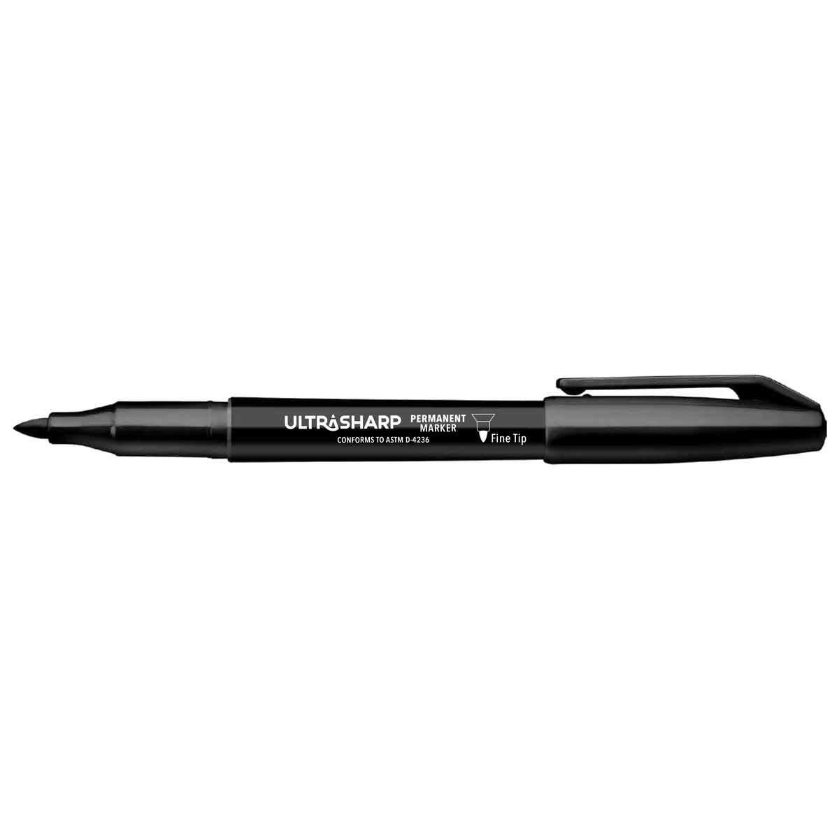 Box Ink Marker UltraSharp White Box 12 ct Assorted Tip Black Ink Permanent Marker ...