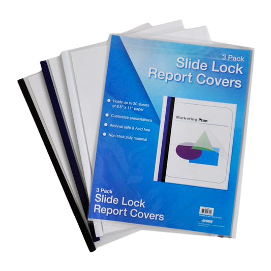 3 Pack Slide Lock Poly Report Covers